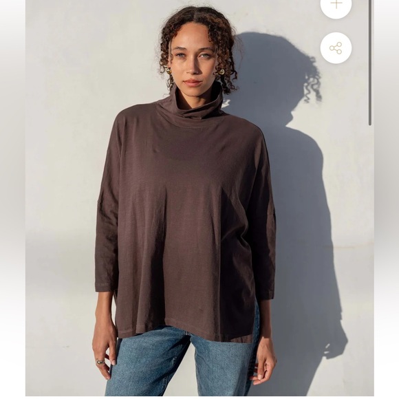 Mersea Tops - Mersea Catalina turtleneck tee soft clay brown medium